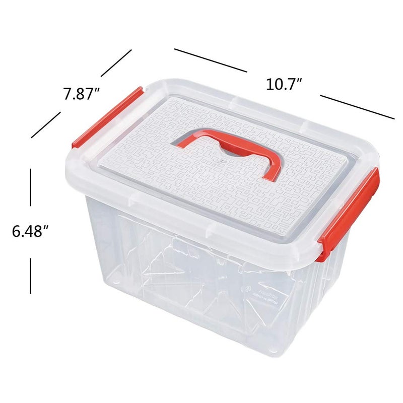 Kiddream 6 Packs Small Clear Boxes, 6 Quart Plastic Storage Bins with Lids - Image 3